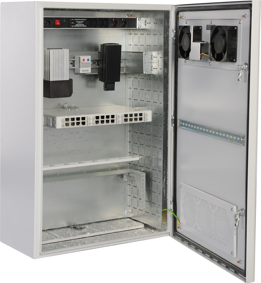 ШТВ-Н комплектация T2-IP65 Шкаф уличный всепогодный климатический настенный 9U (600х500)