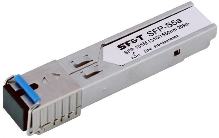 SFP-S5a Oптический SFP модуль. До 1,25Гбит/с. Расстояние передачи по одномодовому волокну до 20км.