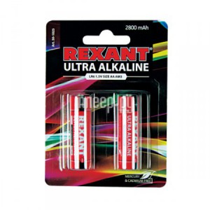 Батарейка ультра алкалиновая AA/LR6 "REXANT"1,5V 2800mAh (30-1025)