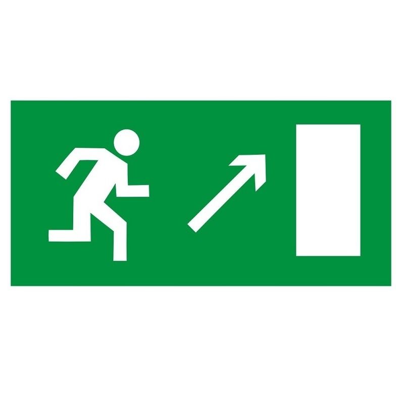 Знак Е05  Направление к эвакуационному выходу направо вверх