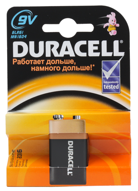 Батарейка DURACELL Basic 6LR61 9v(крона) Батарейка DURACELL Basic 6LR61 9v(крона)