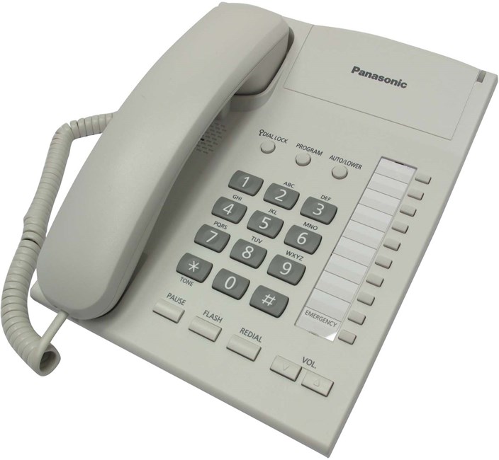 Телефон проводной Panasonik KX-TS2382RUW (для АТС)